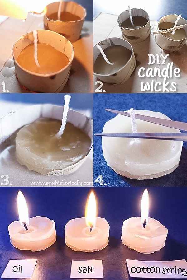 How To Make DIY Candle Wicks With Cotton String - 3 Ways - Sew Historically