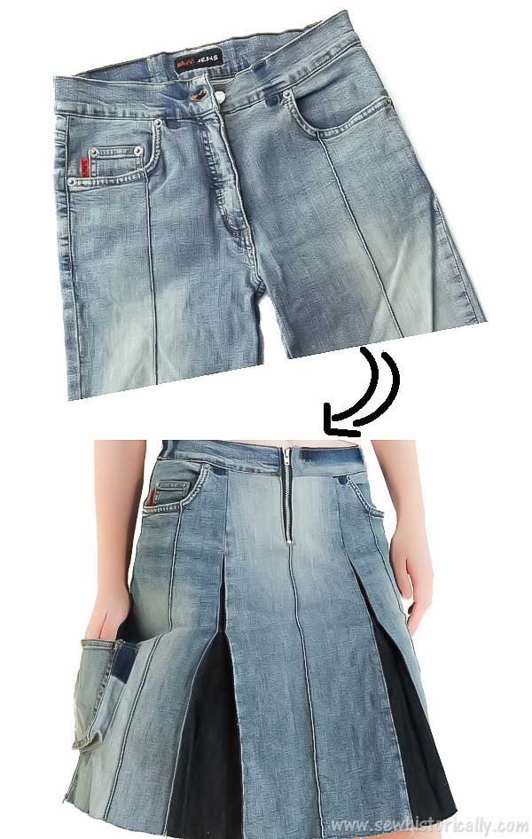 How to turn jeans into a denim skirt Jeans upcycle  DIY DENIM SKIRT diy  sewing fashion style  YouTube